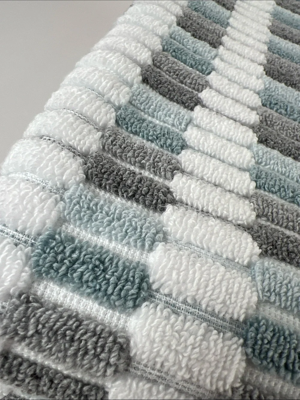 Ecoexistence Eco Melange Bath Towels Blue Gray & White Quick Dry Cotton 2 Pc NEW